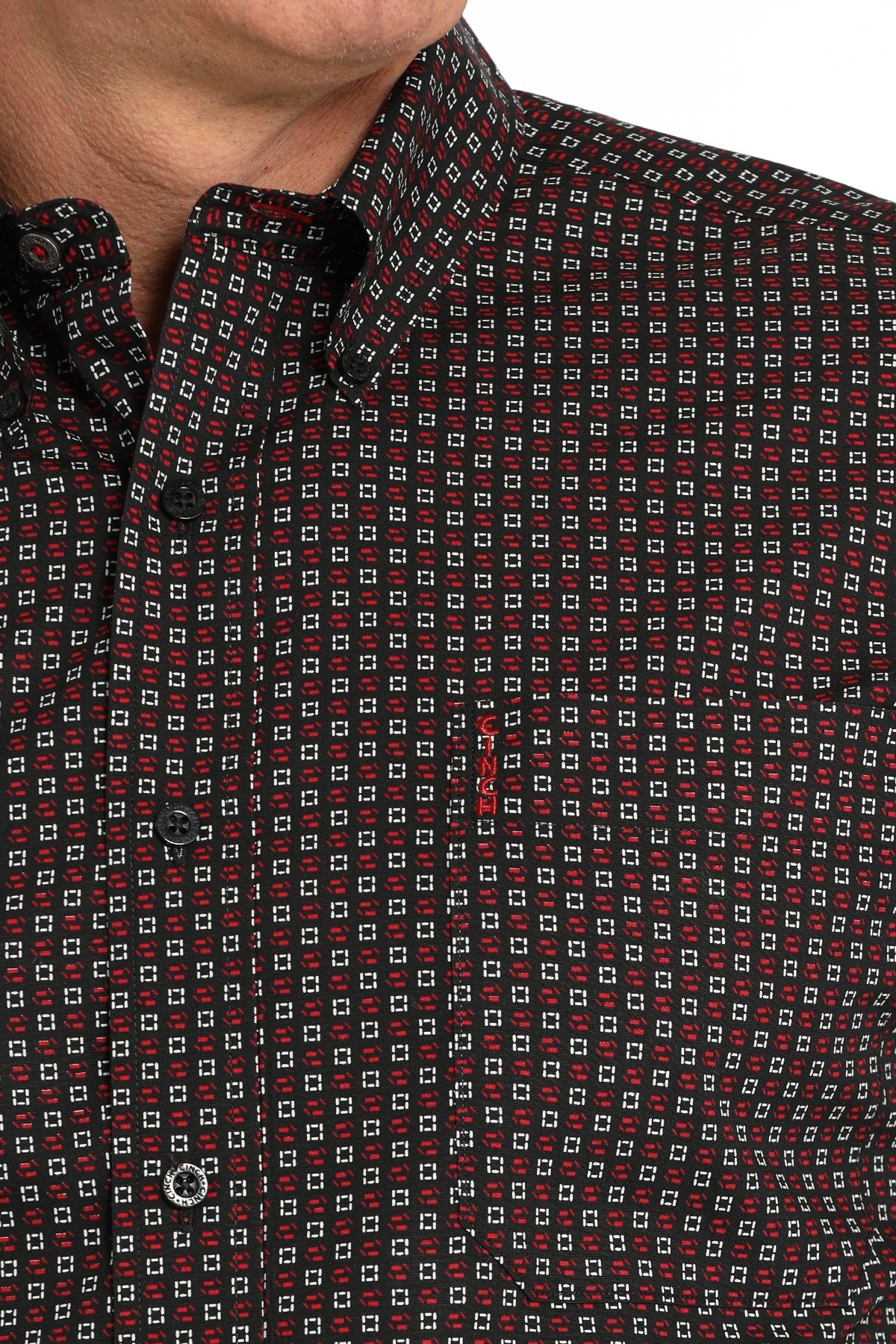 Cinch Modern Fit Black/Red Geo Print