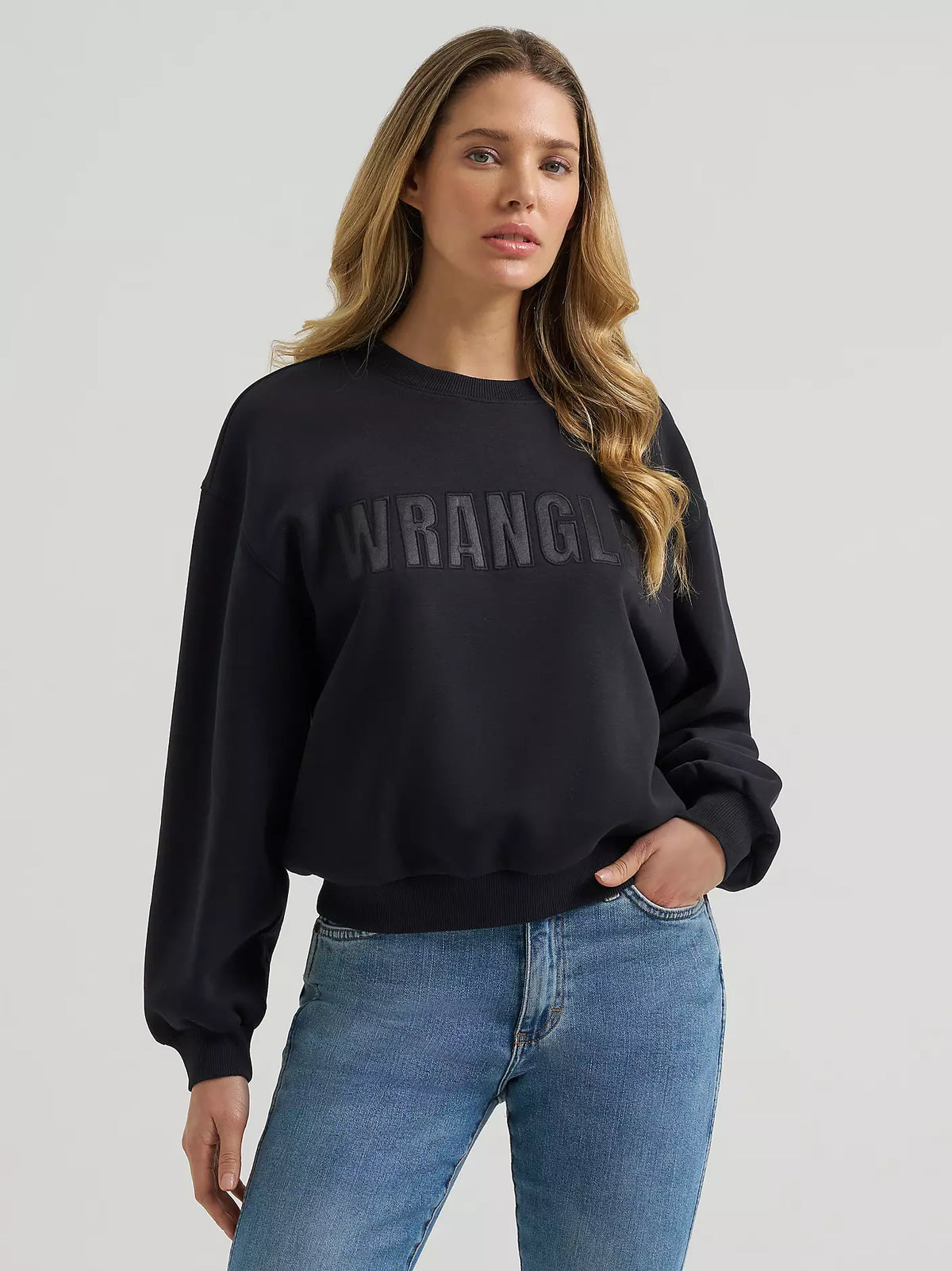 Wrangler Logo Canyon Crew Sweathirt Black