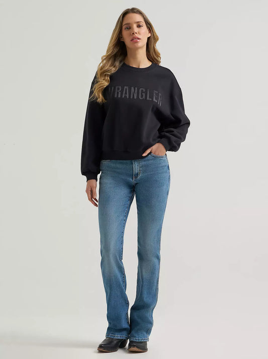 Wrangler Logo Canyon Crew Sweathirt Black