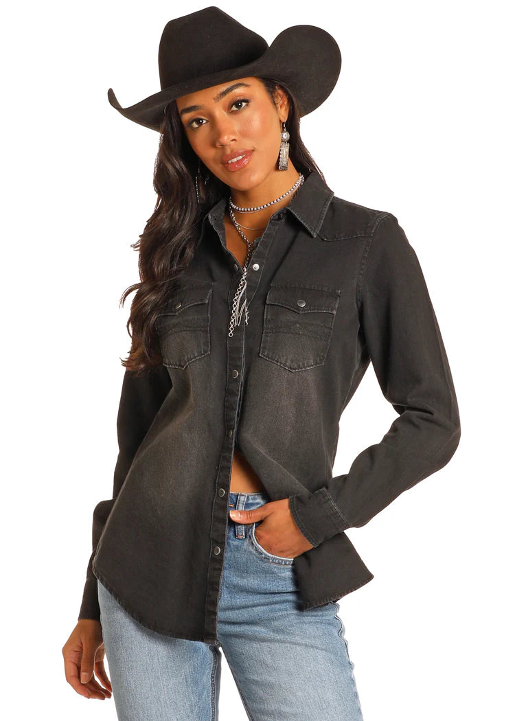 Rock&Roll Black Denim Shirt