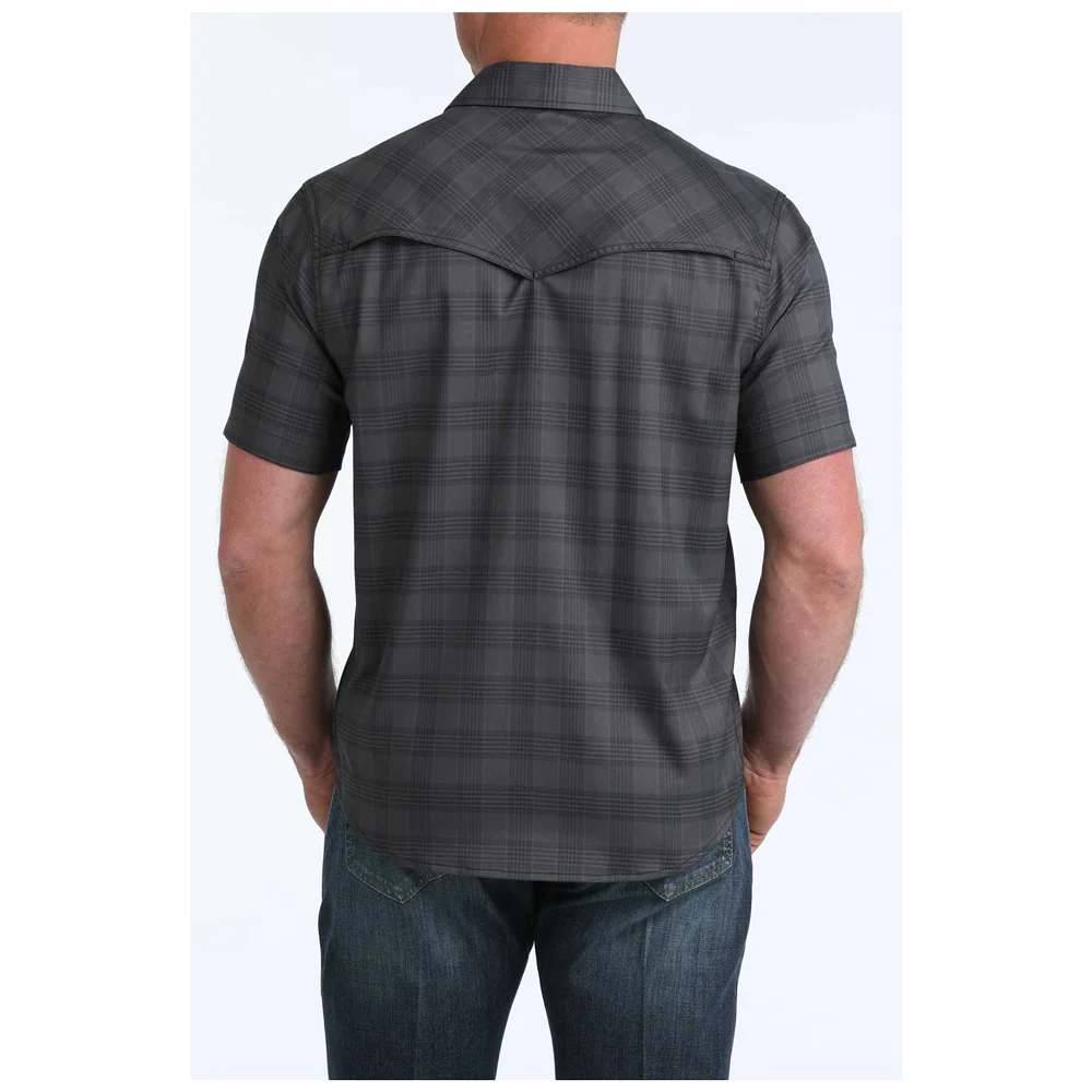 Cinch Black Plaid SS Camp Shirt