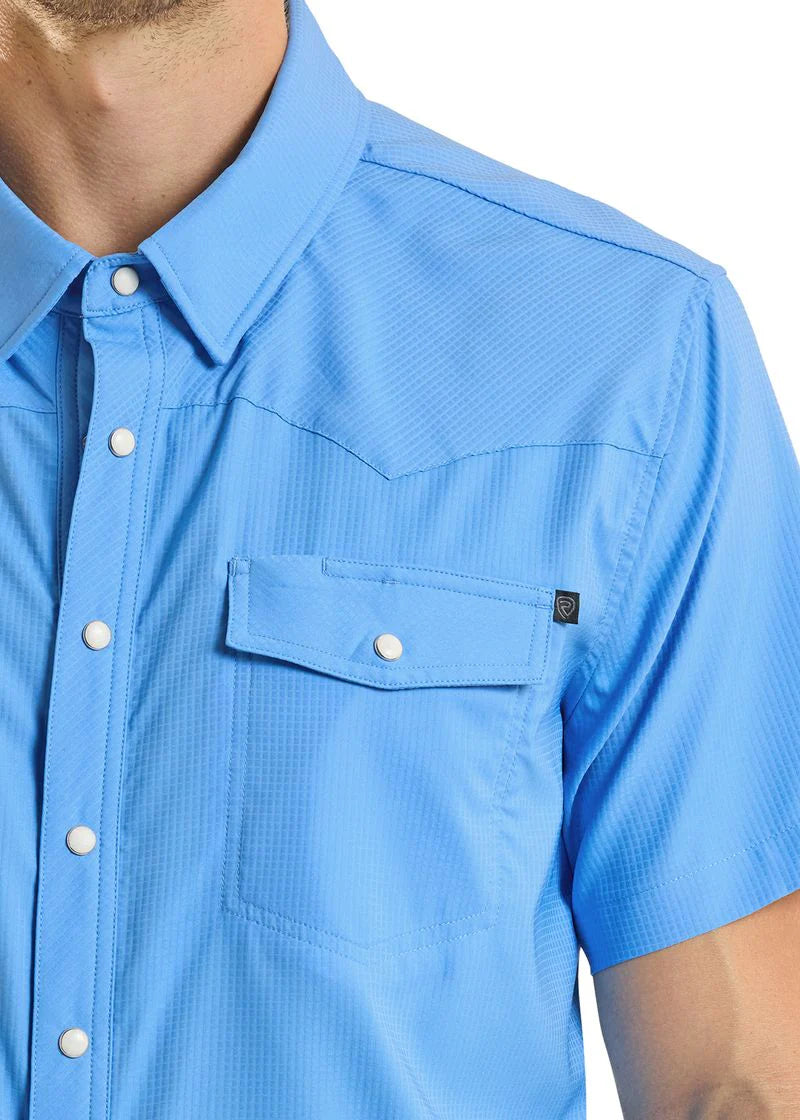 R&R Tek Western Stretch Blue SS Shirt