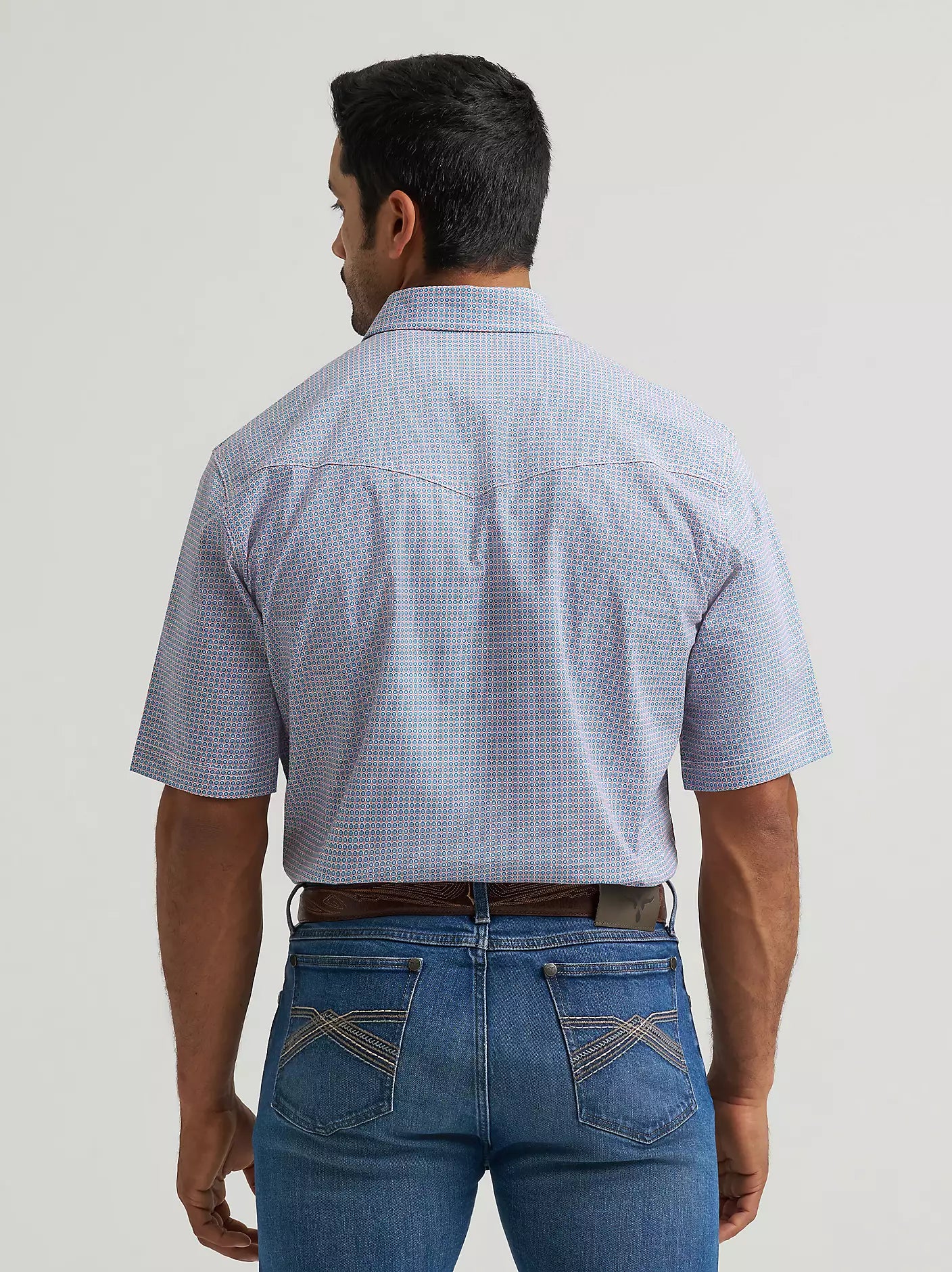 Wrangler Men's Blue Stops Snap Shirt