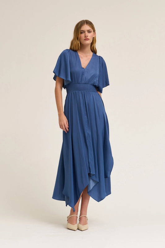 G&G Bluebell Satin Maxi Dress