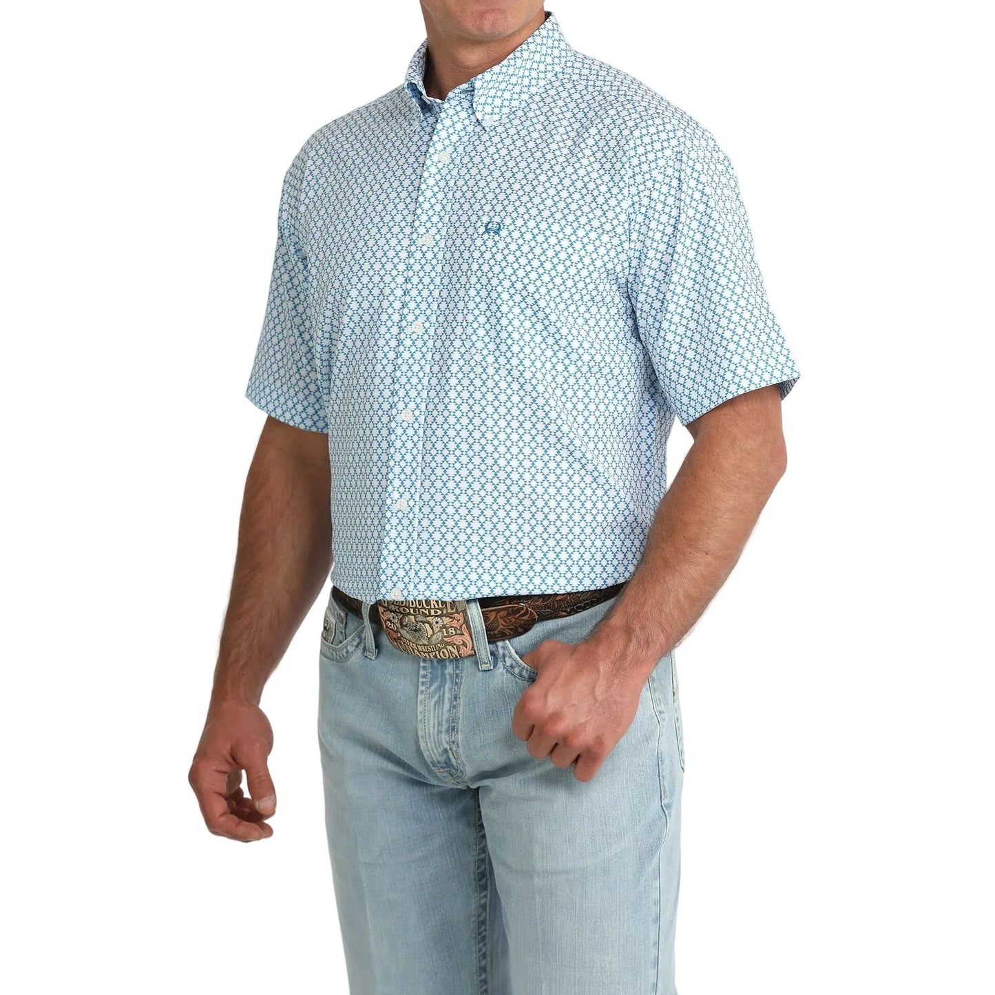 Cinch Arenaflex Blue Print SS Shirt