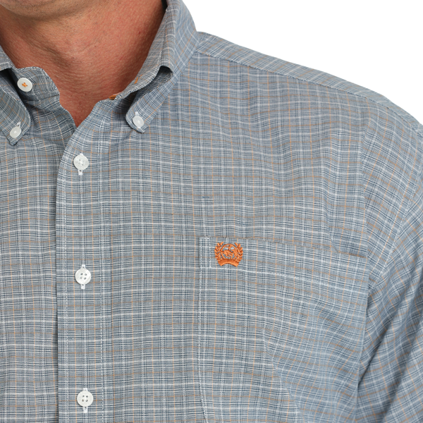 Cinch Blue/Grey Plaid Long Sleeve Shirt