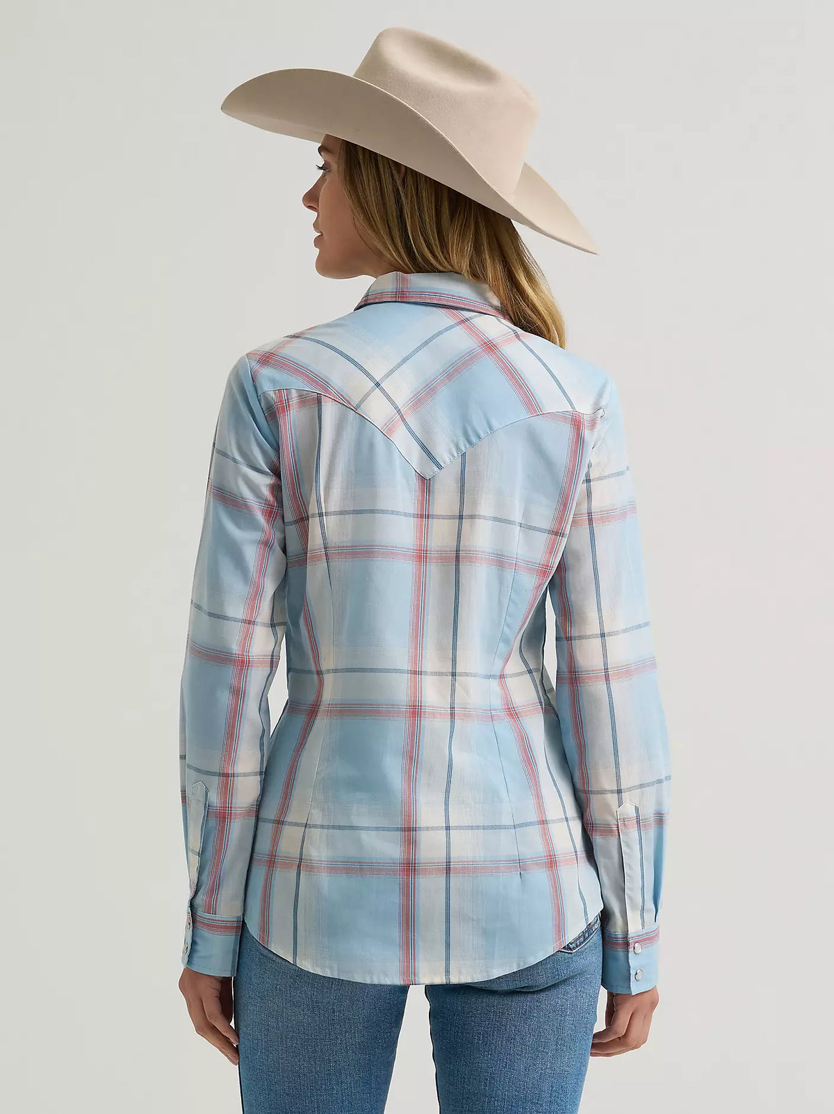 Wrangler Blue Plaid Snap Shirt