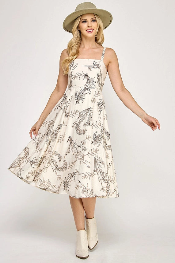 BBJ Beige/Brown Floral Dress