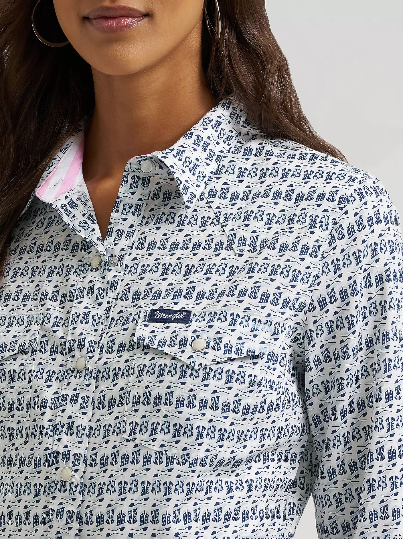 Wrangler Blue Boots Snap Shirt