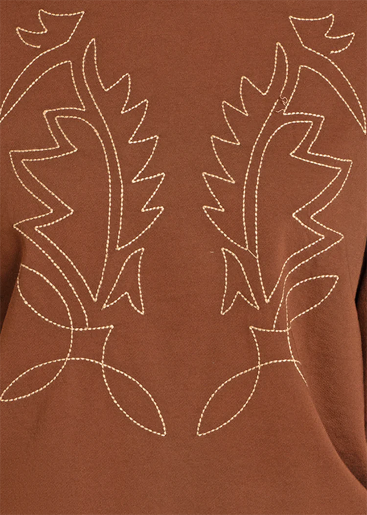 Rock&Roll Brown Boot Stitch Sweatshirt
