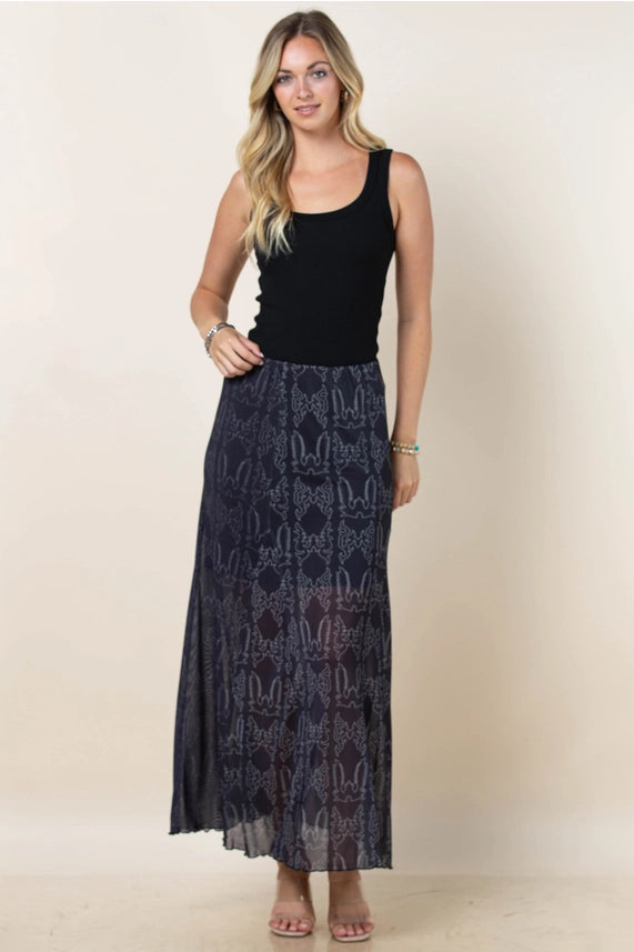 Avery Bootstitch A-Line Mesh Skirt