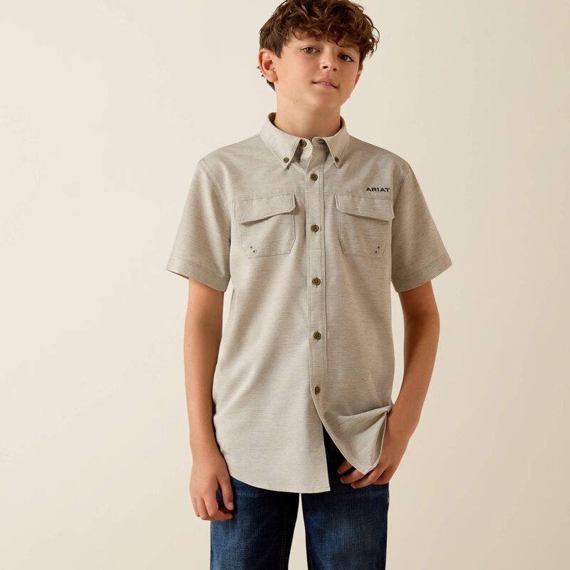 Ariat Boys VenttekSS Shirt Green - Petticoat Junction