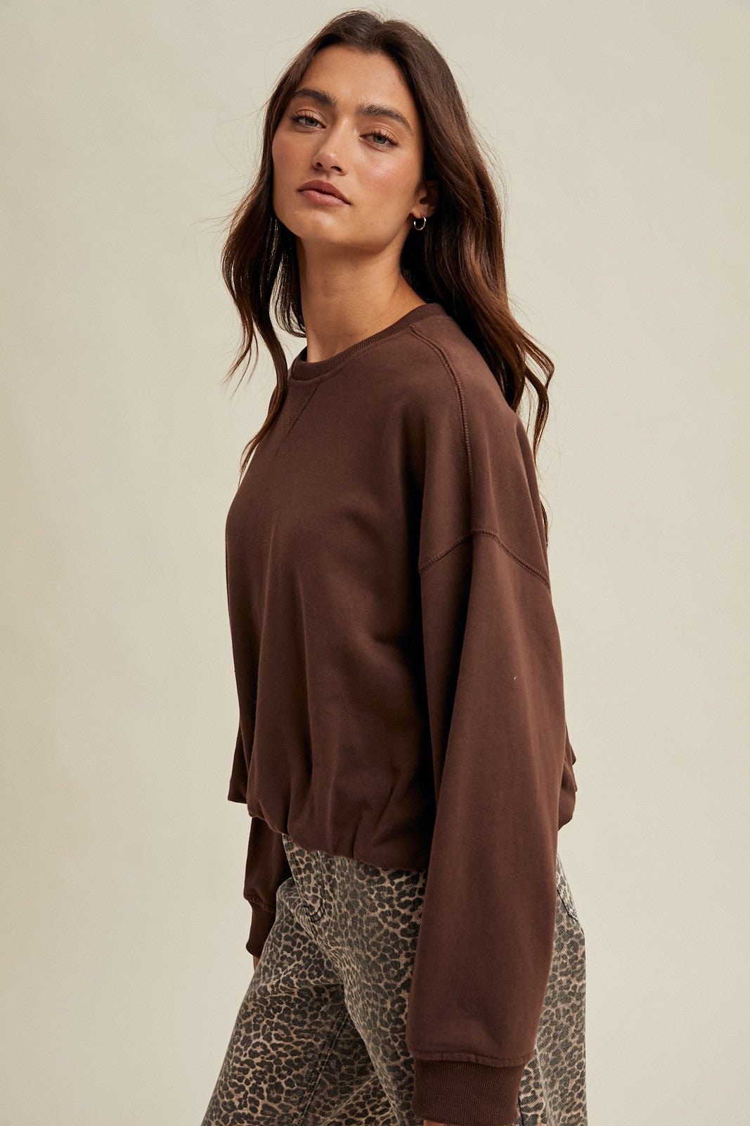 Wishlist Choco Bubble Hem Top