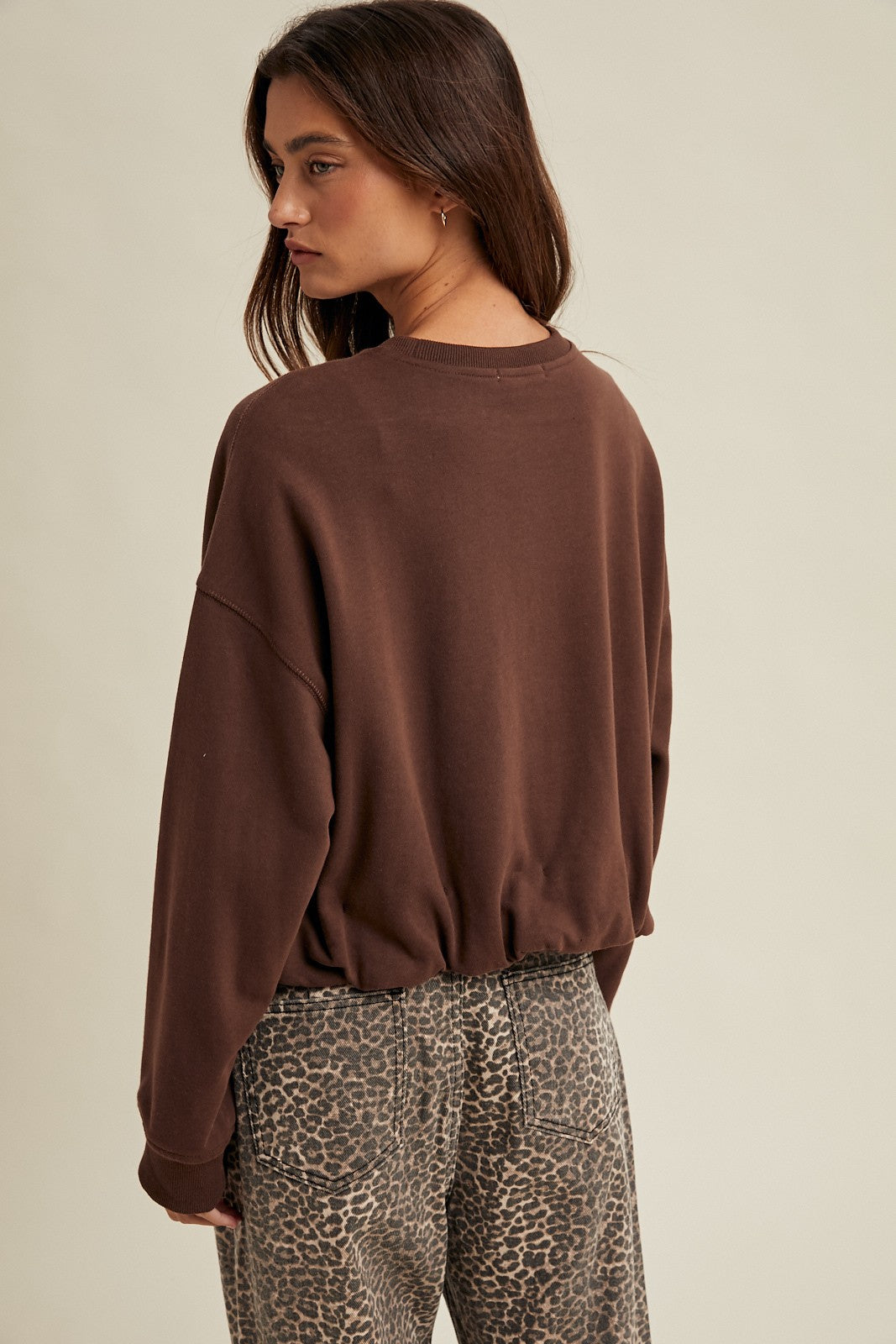 Wishlist Choco Bubble Hem Top