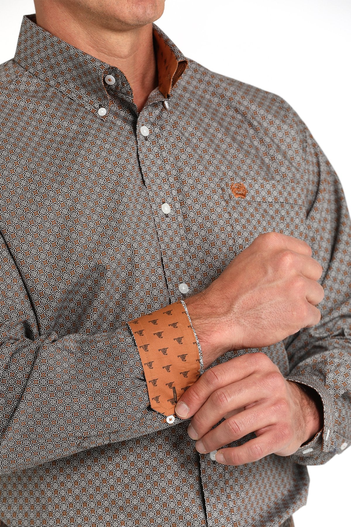 Cinch Brown Print Shirt