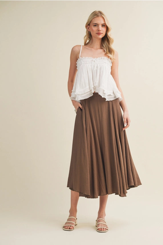 Mustard Seed Dusty Wood A-Line Skirt