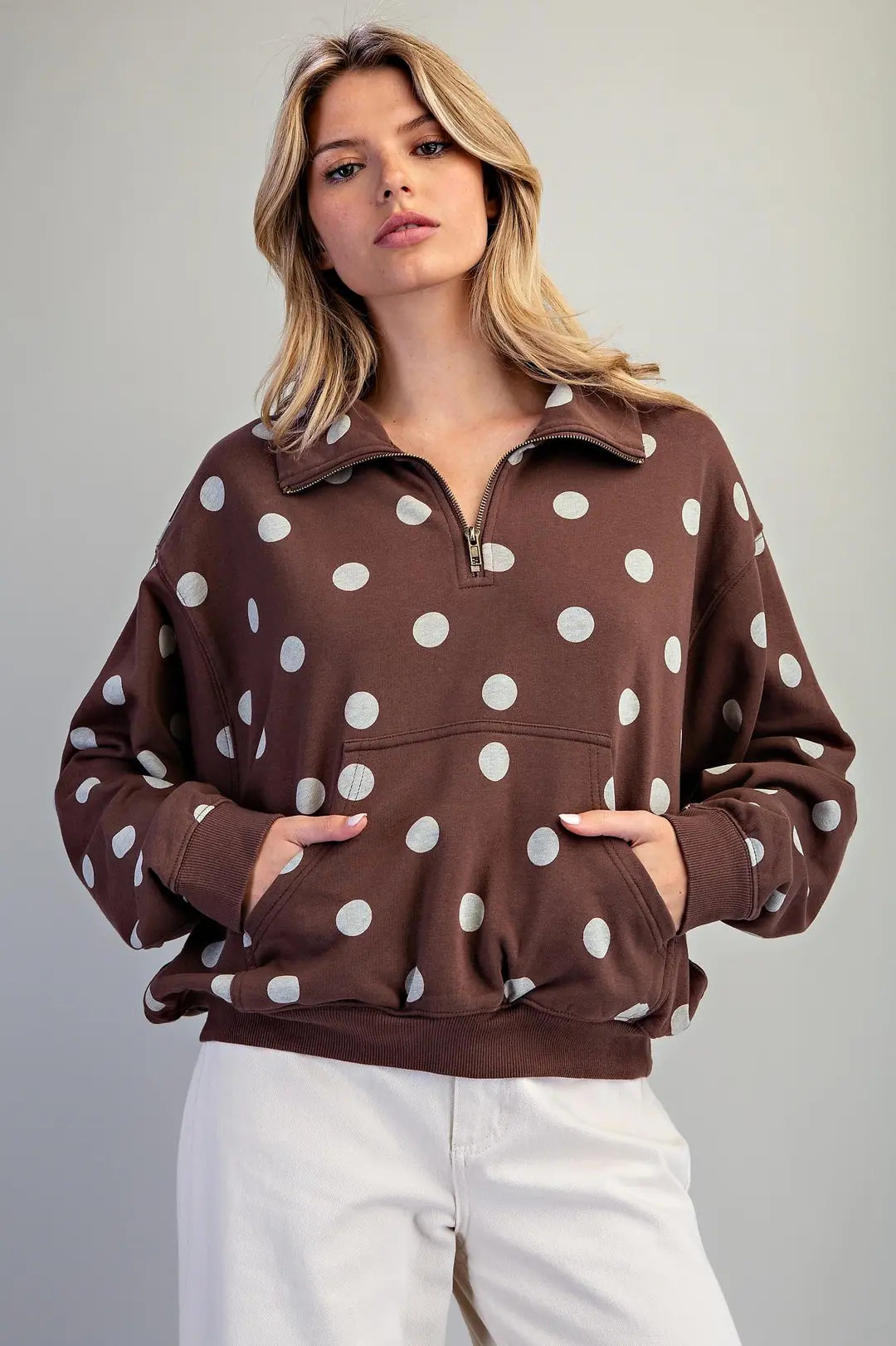 Eesome Chocolate Polka Dot Pullover