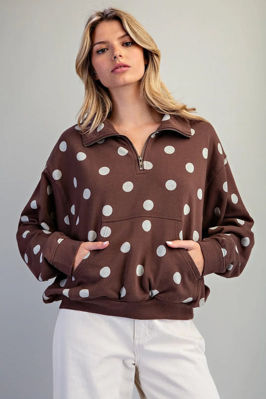 Eesome Chocolate Polka Dot Pullover