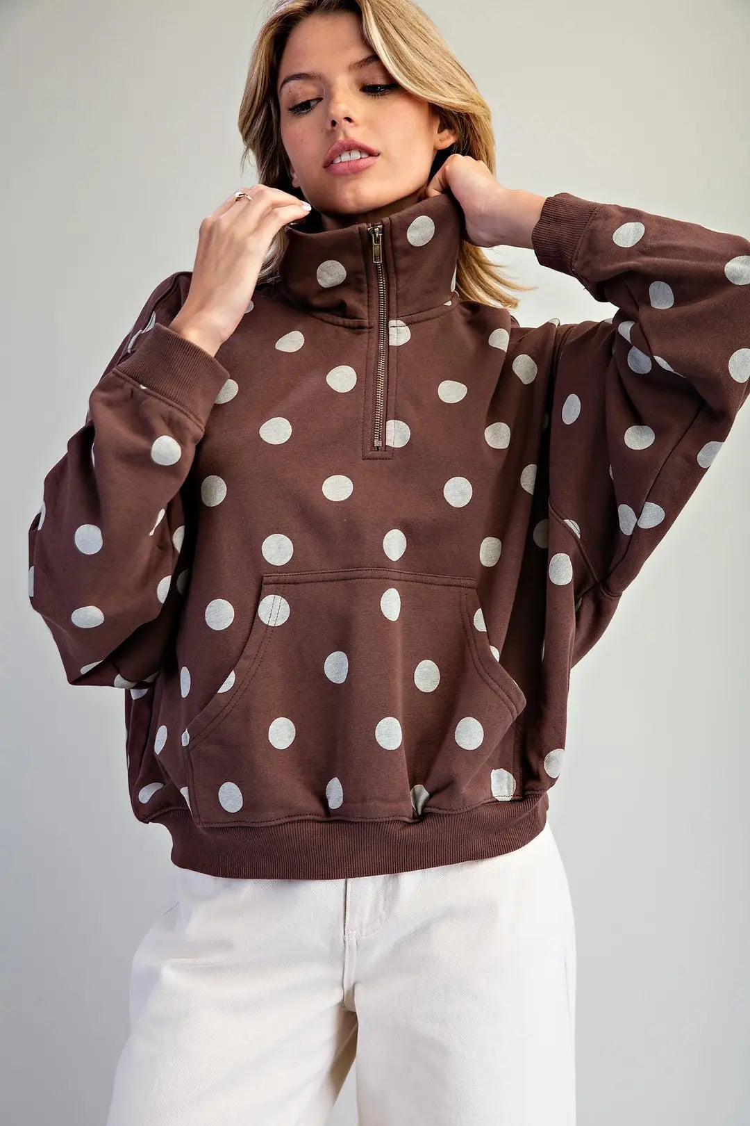 Eesome Chocolate Polka Dot Pullover