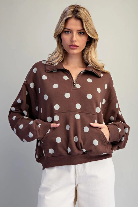 Eesome Chocolate Polka Dot Pullover