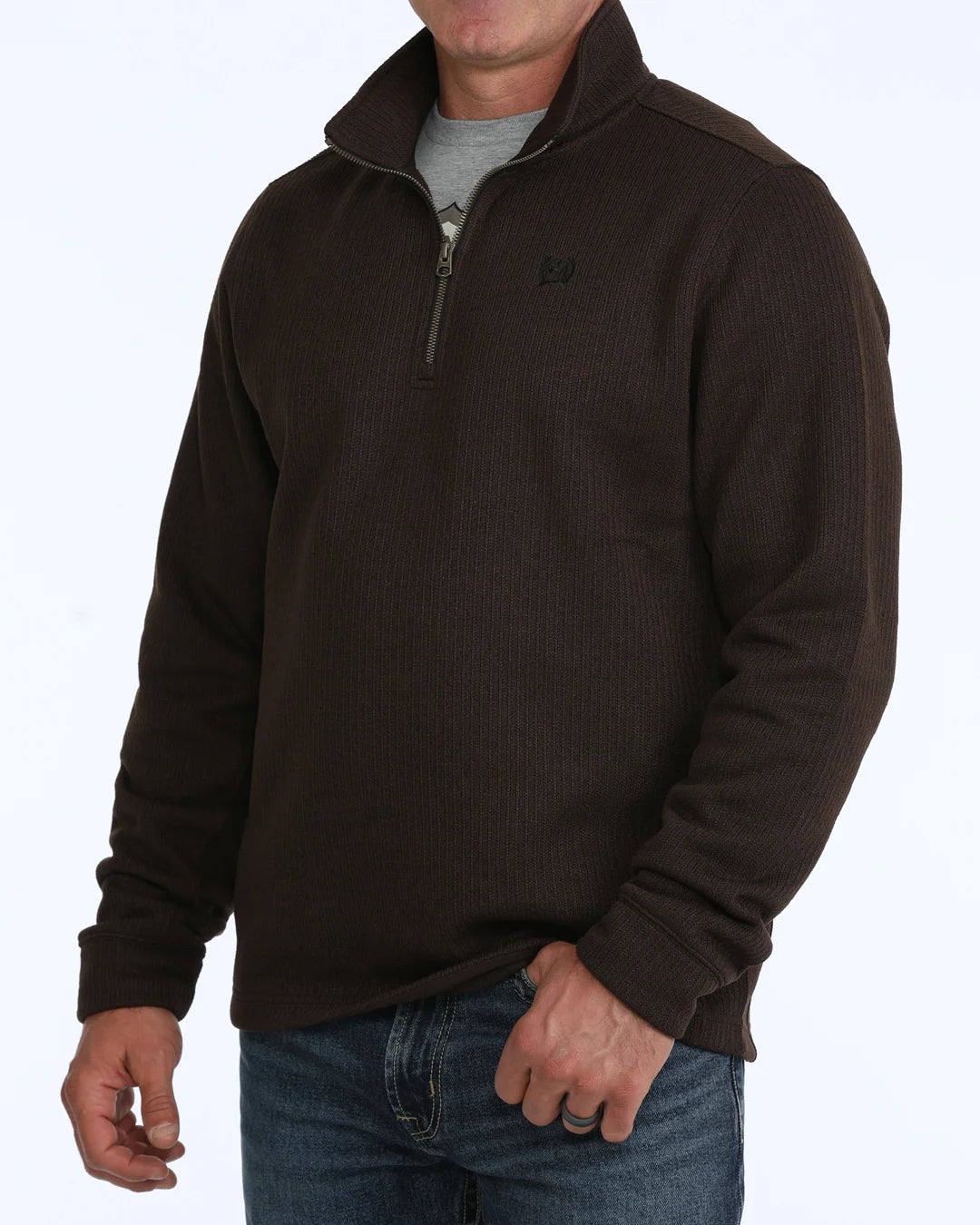 Cinch Mens Brown Quarter Zip