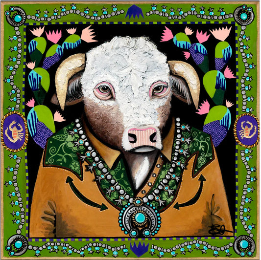 Fringe Scarf Bull In Bloom