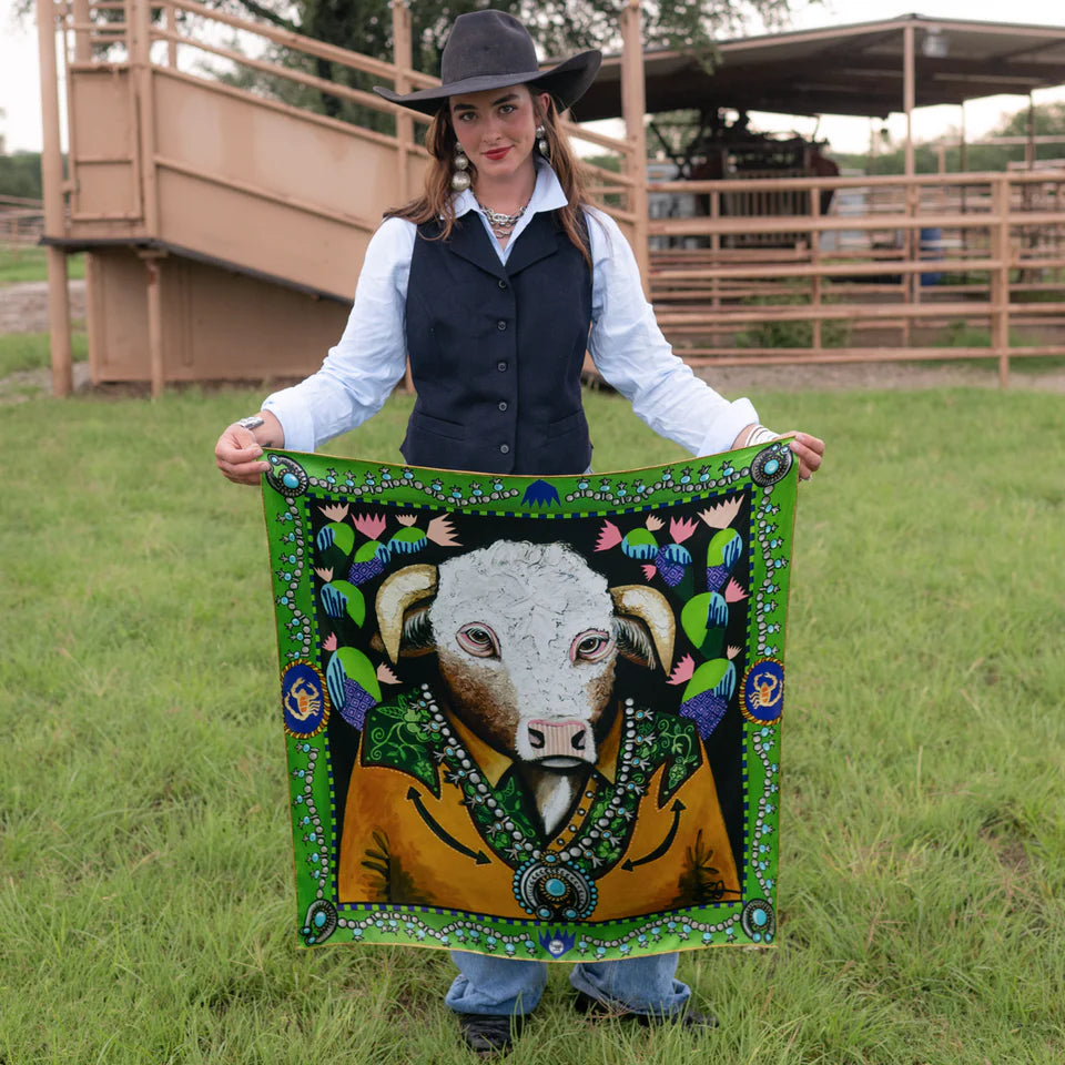 Fringe Scarf Bull In Bloom