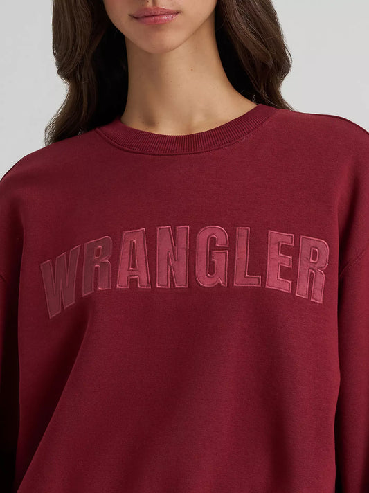 Wrangler Logo Canyon Crew Sweatshirt Burgundy