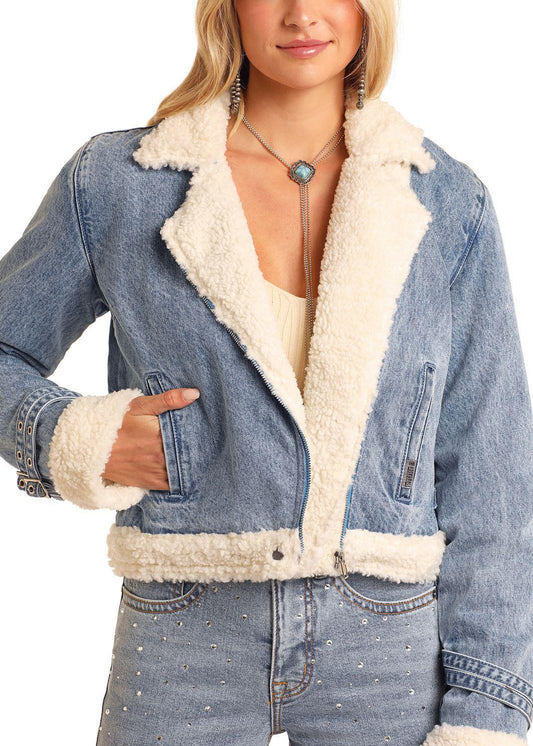 Rock&Roll Sherpa Jacket Light Denim