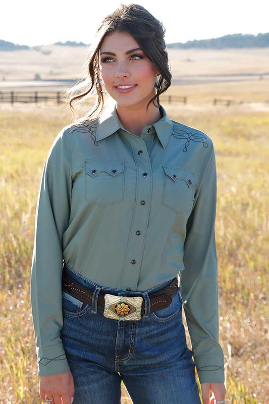 Cinch Green Boot Stitch Shirt
