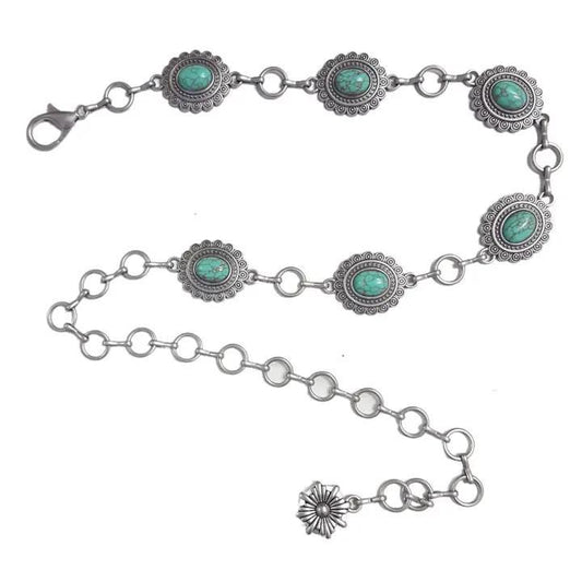 AXW Kids Turquoise Stone Concho Chain Belt