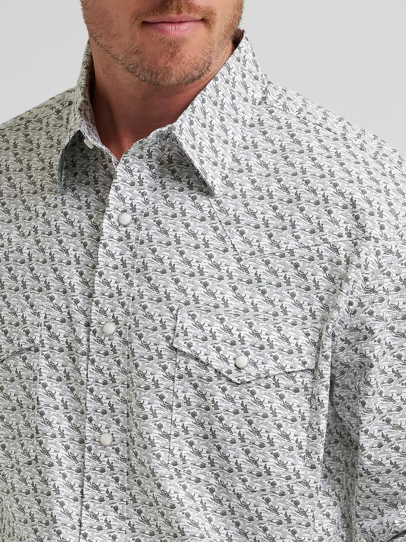 Wrangler Men's 20X Competition Advanced Comfort Long Sleeve Western Snap Print Shirt (Size: XXL) Grey Wrangler Men's 20X Competition Advanced Comfort Long Sleeve Western Snap Print Shirt (Size: XXL) Grey