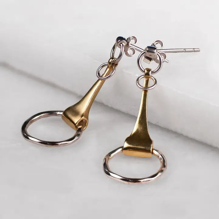 UE-Camden Horse Bit Earring In Two Tone