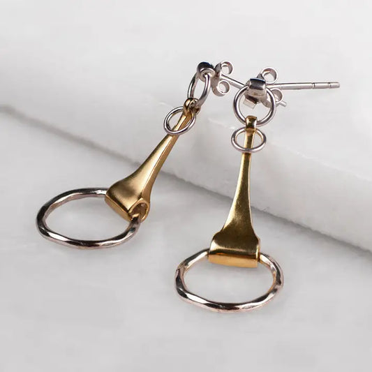UE-Camden Horse Bit Earring In Two Tone