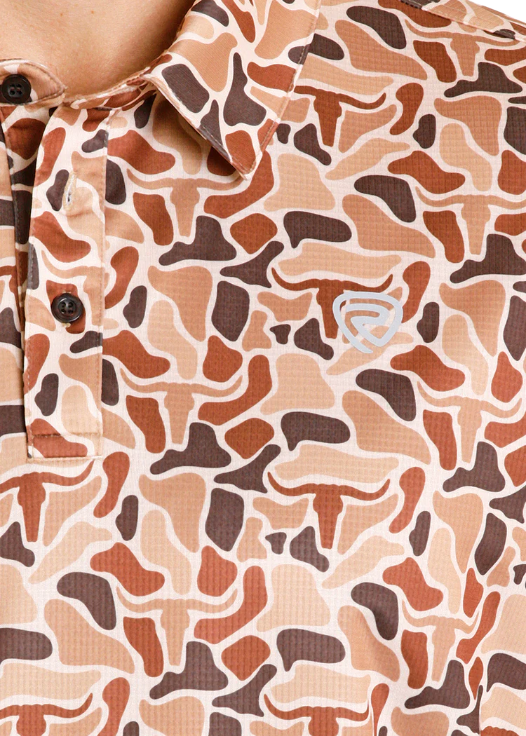 Rock&Roll Camel Steer Camo Polo