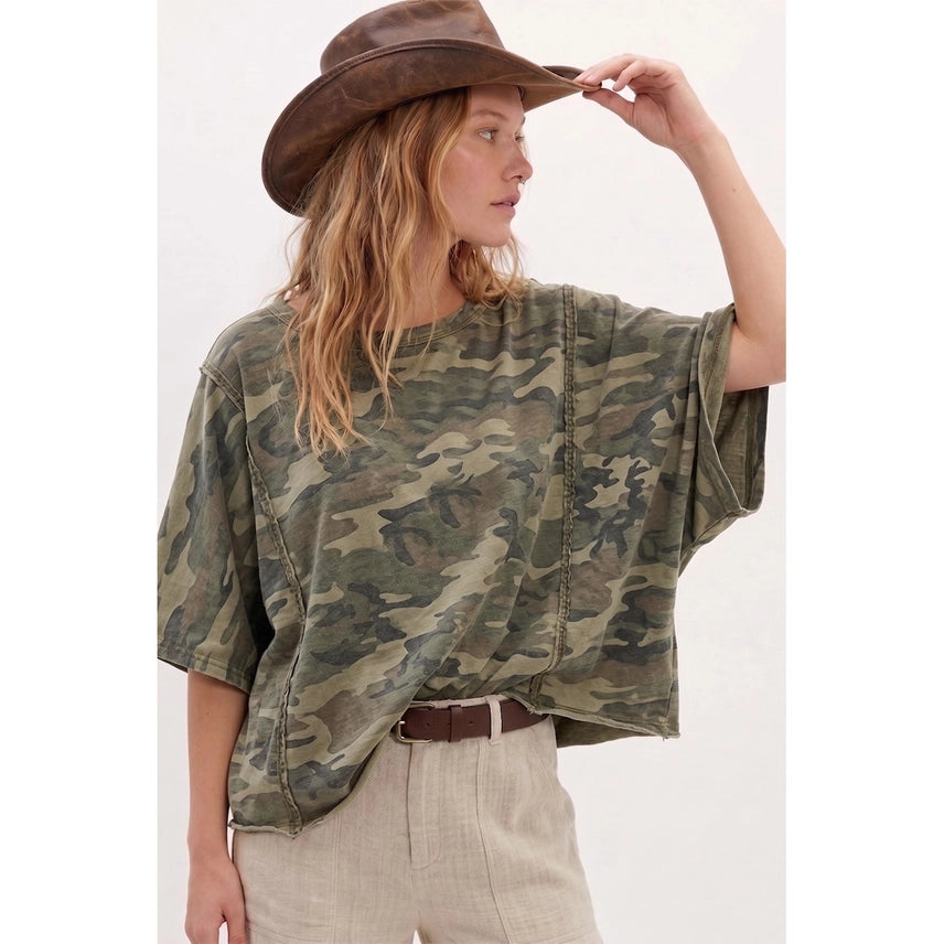Ive Washed Camo Top
