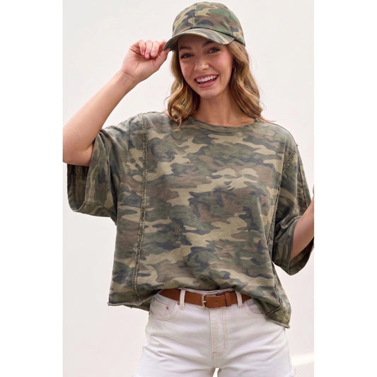 Ive Washed Camo Top