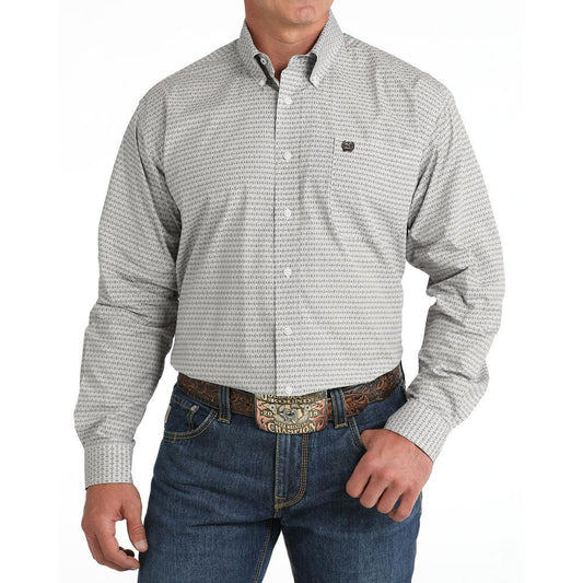 Cinch Black/White Diamond Print Shirt