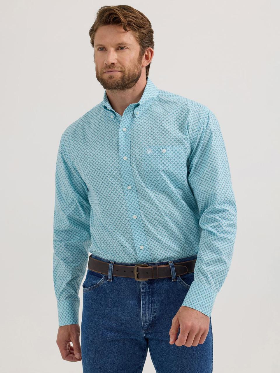 Wrangler Relaxed Fit Classic Teal Print Shirt