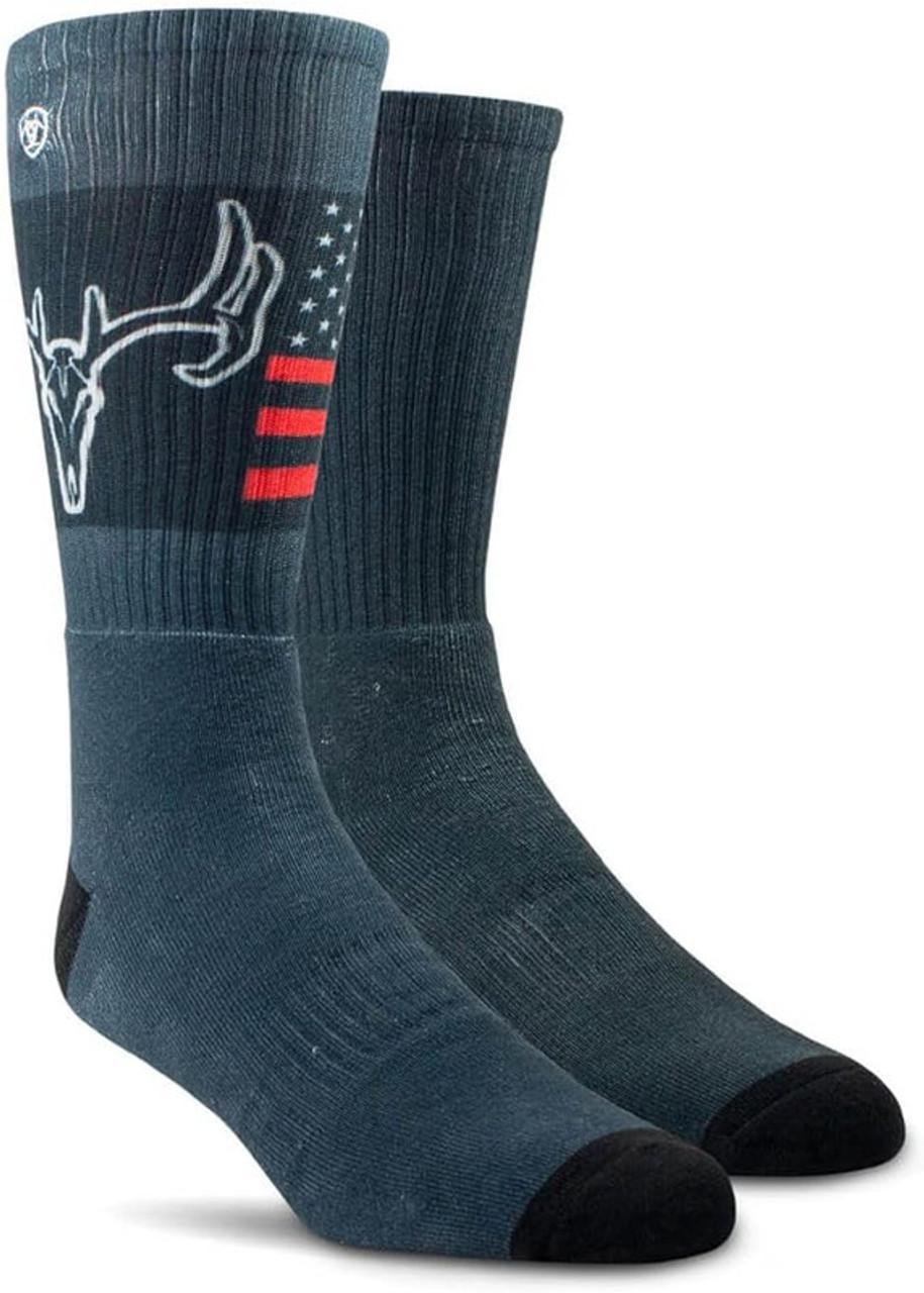 Ariat Charcoal Stars & Stripe Crew Socks