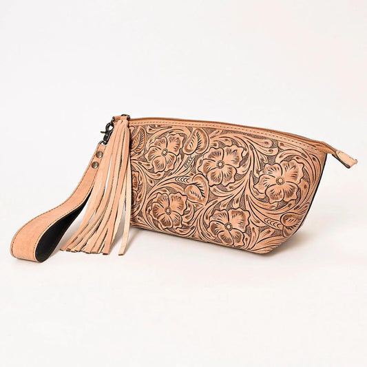 AD Tooled Wristlet/Makeup Bag