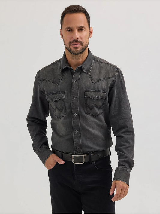 Wrangler Men's Black Denim Shirt