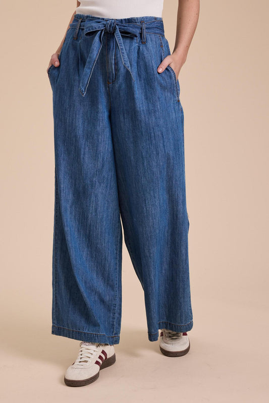 Miou Muse Denim Paperbag Wide Leg