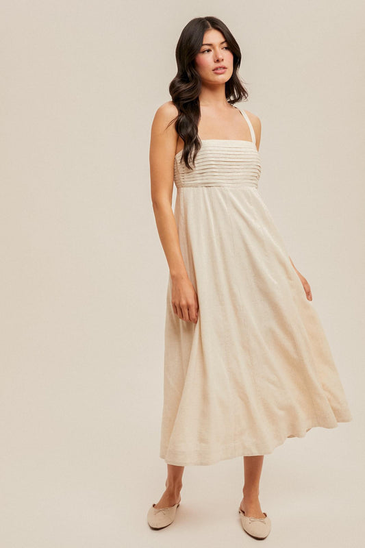 Hem&Thread Pleated Flare Midi Dress