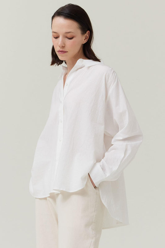 G&G White Shirred Back Cotton SHirt