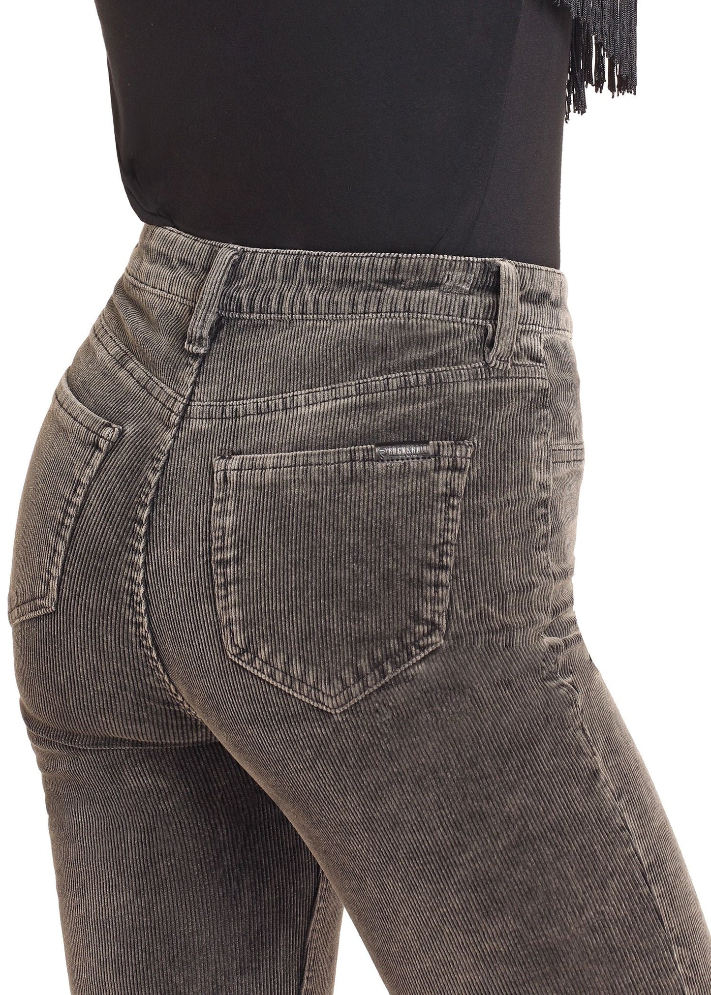 Rock&Roll Charcoal High Rise Corduroy