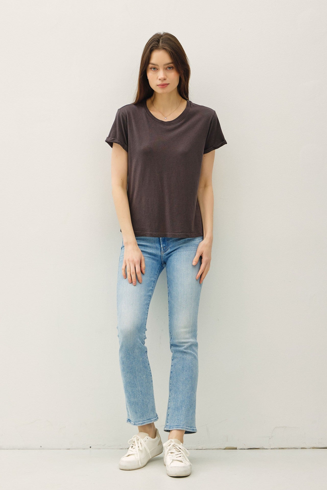 Be Cool Rolled Sleeve Tee Charcoal