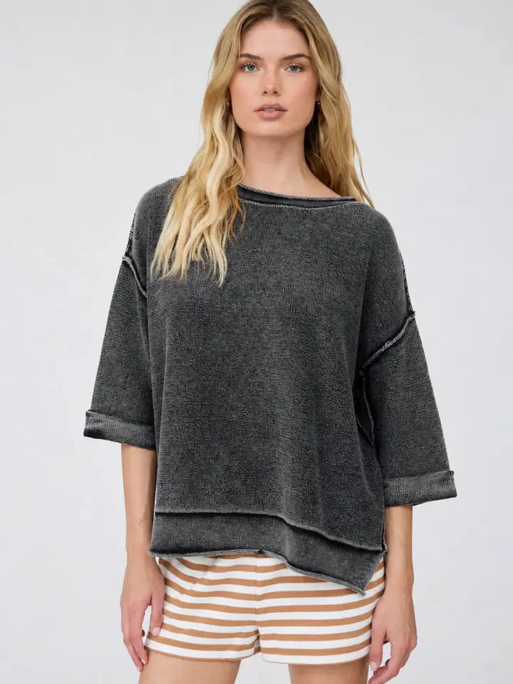 BP Charcoal Inverted Seam Sweater