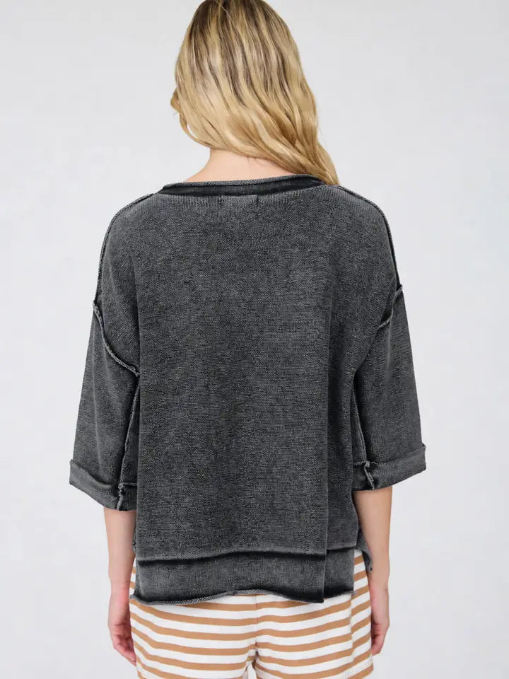 BP Charcoal Inverted Seam Sweater