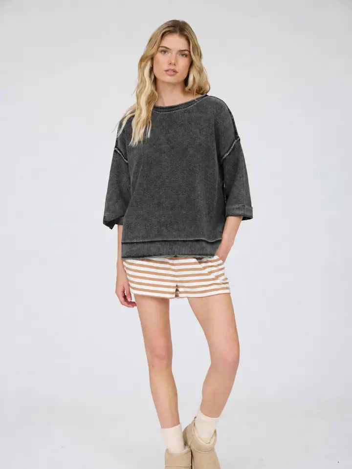 BP Charcoal Inverted Seam Sweater